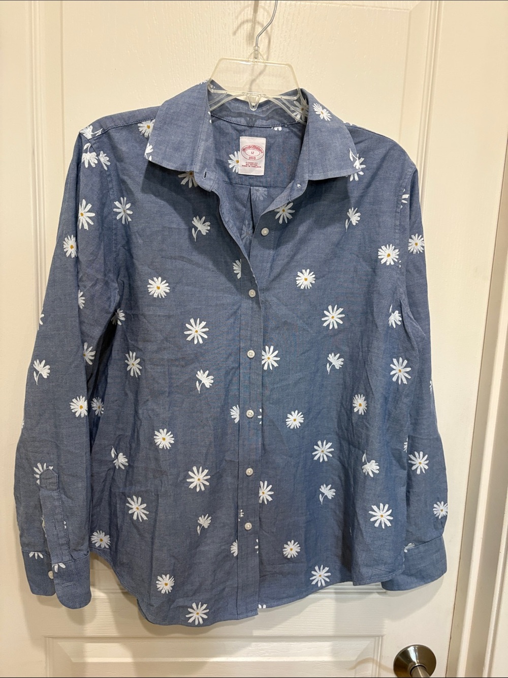 Brooks Brothers Light Blue Daisy Print Button-Up Shirt